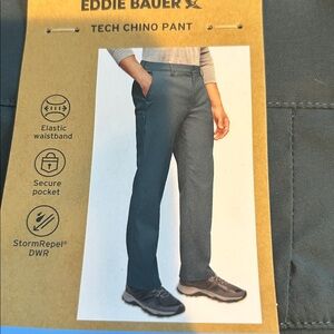 NEW Eddie Bauer Mens Blue Tech Chino Pants 32x32